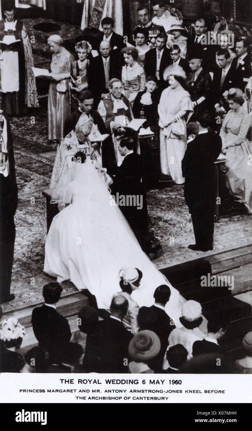 Heirat mit Prinzessin Margaret und Anthony Armstrong-Jones Stockfoto