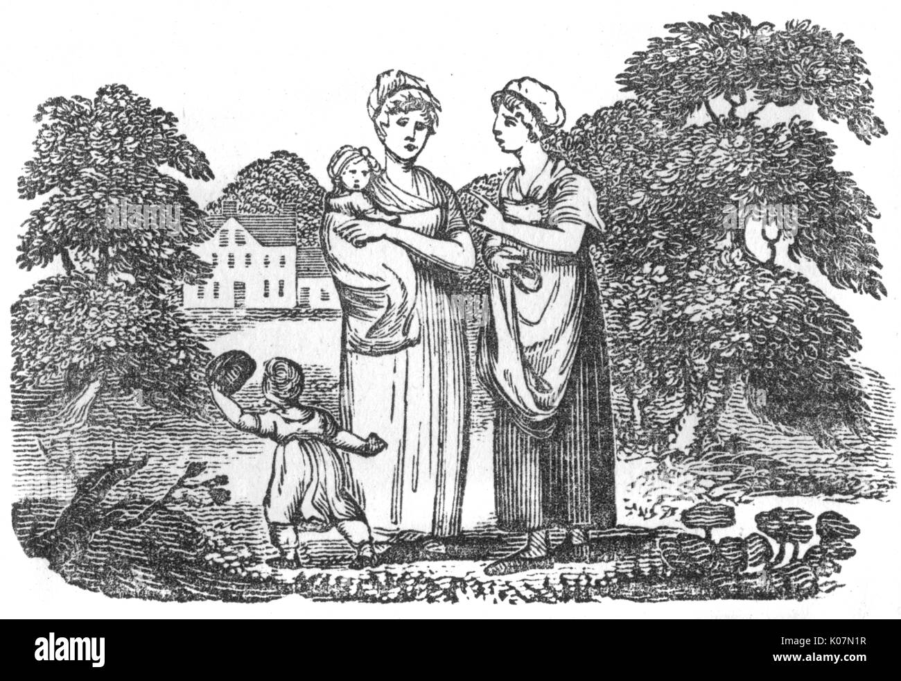Zwei Frauen mit Kindern, ca. 1805 Stockfoto
