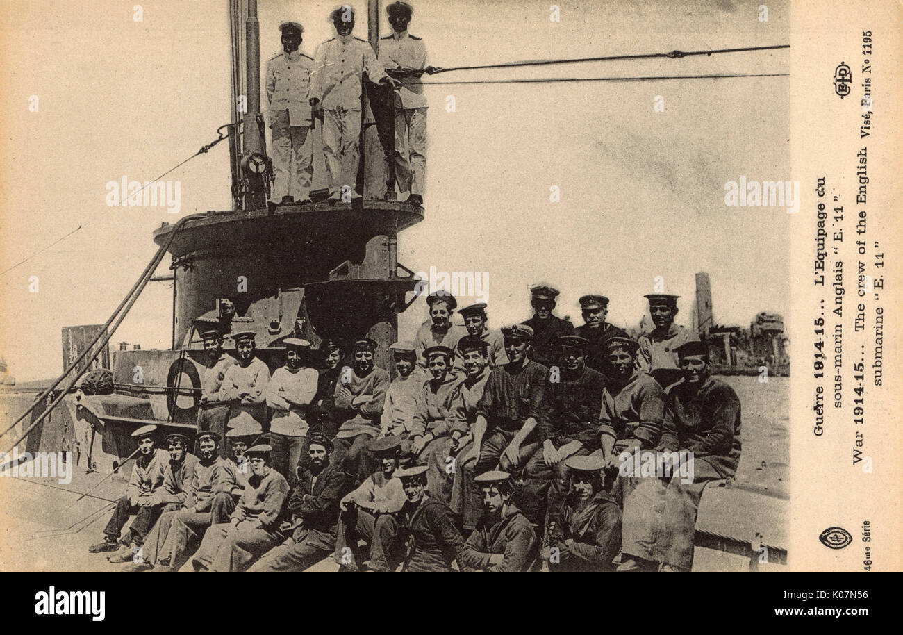 WW1 Uhr - die Crew des englischen U-Boots E11 Stockfoto