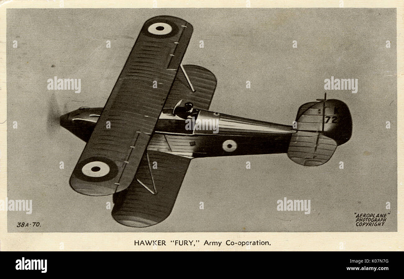 Hawker „Fury“ – RAF-Zweiflugzeug Stockfoto