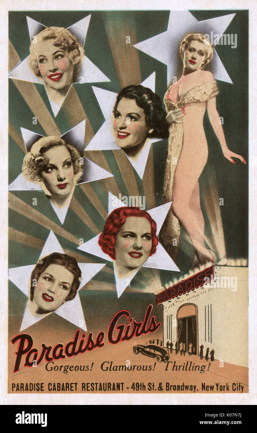 Paradise Girls of the Paradise Cabaret Restaurant, New York Stockfoto