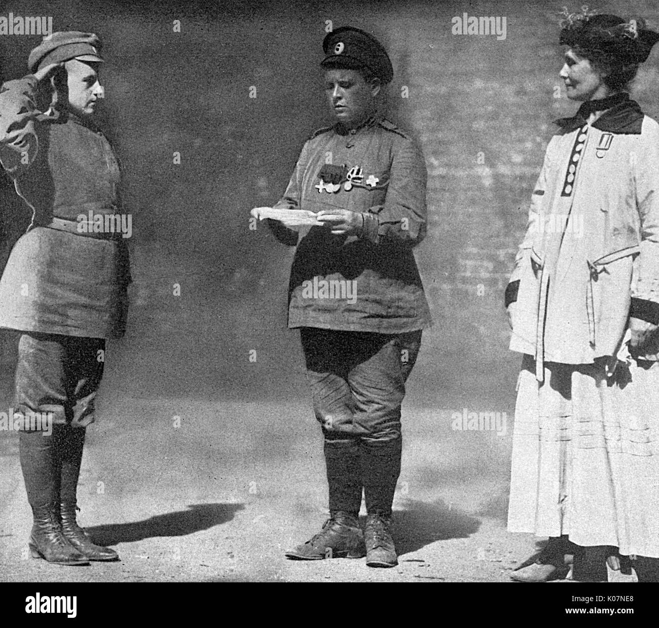Frau Pankhurst und Maria Bochkareva, Russland, WW1 Stockfoto