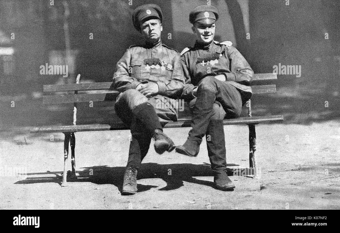 Maria Bochkareva und Soldatenfreundin, Russland, WW1 Stockfoto
