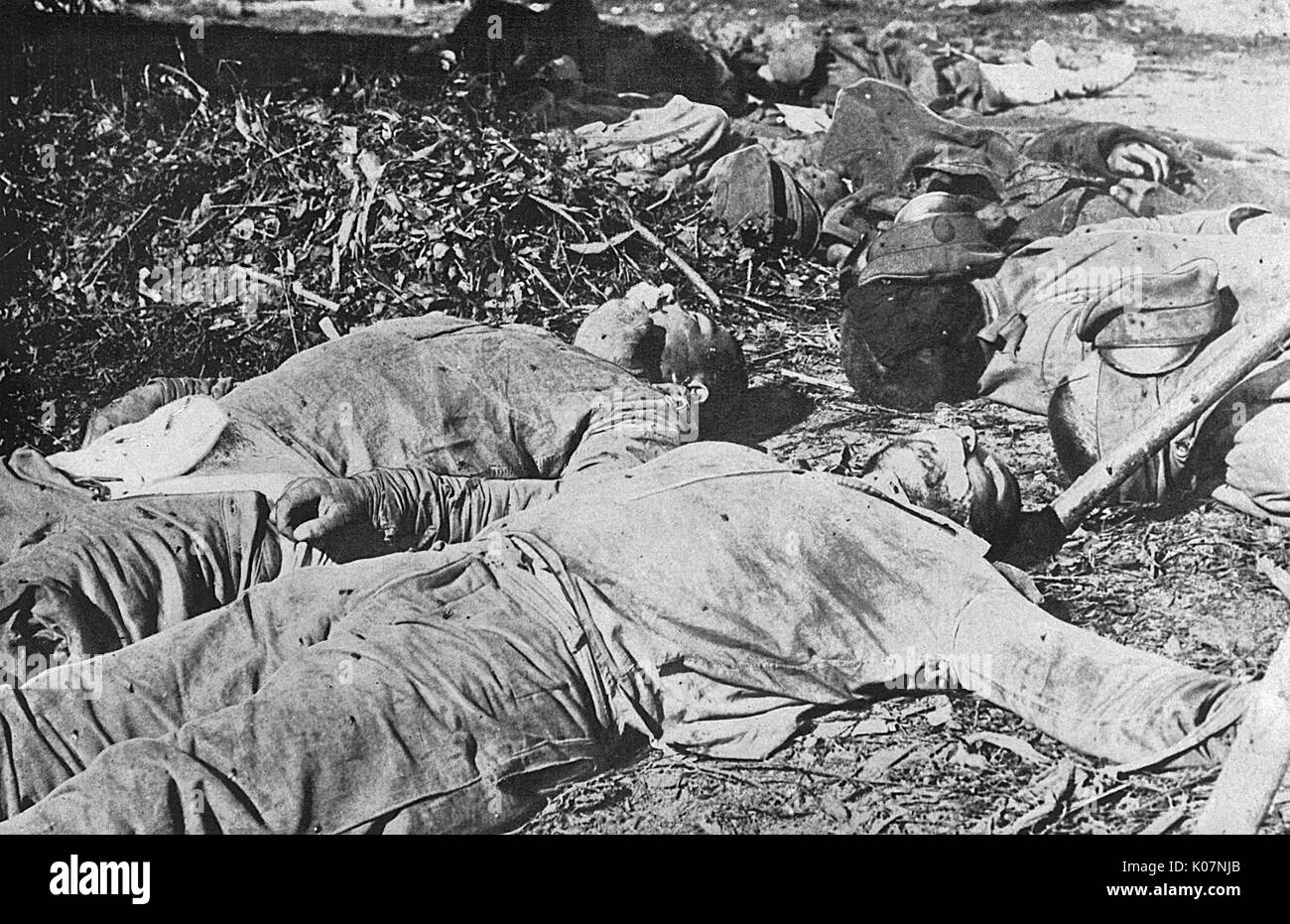 Nach einem Gasangriff an der Ostfront, Russland, WW1 Stockfoto