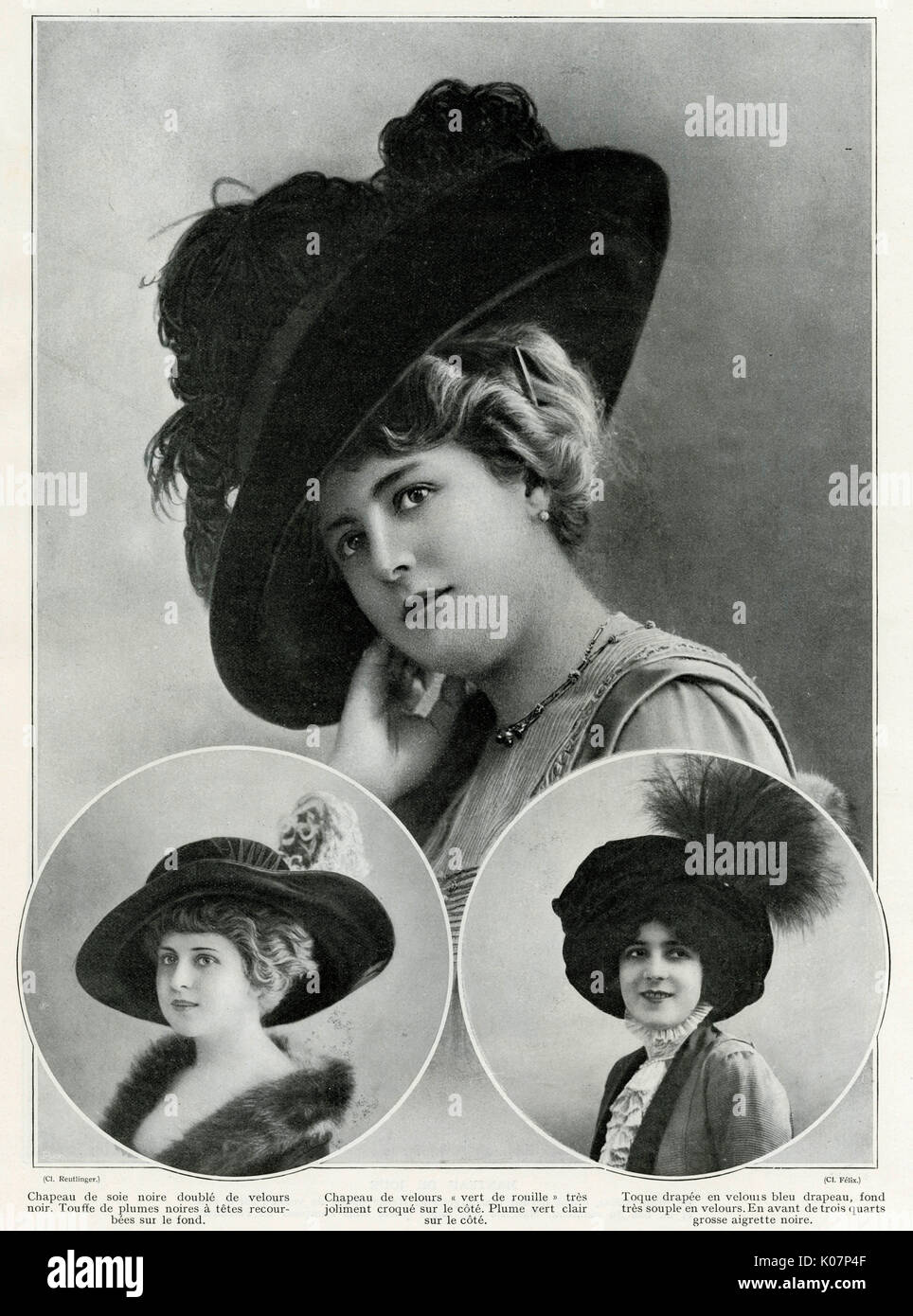 Damenhüte 1909 Stockfoto