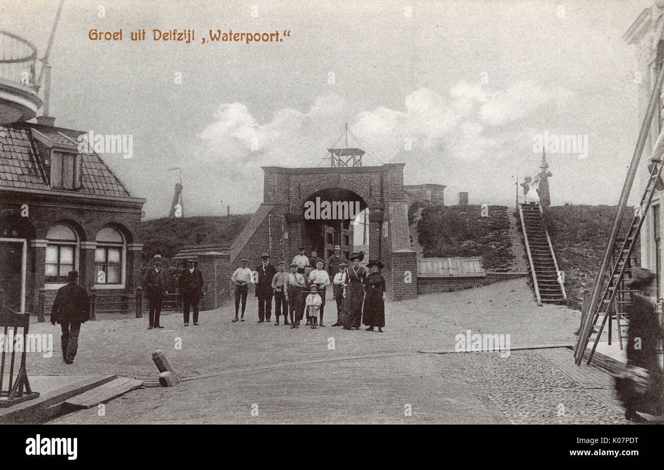 Personengruppe in Delfzijl, Groningen, Niederlande Stockfoto