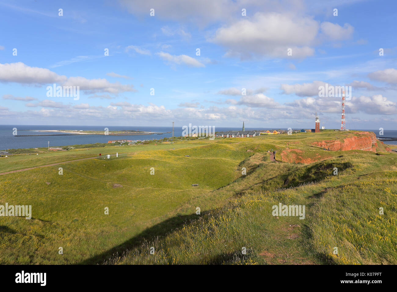 Blick auf Helgoland in Richtung Iland Düne, Helgoland, Nordsee, Deutschland Stockfoto