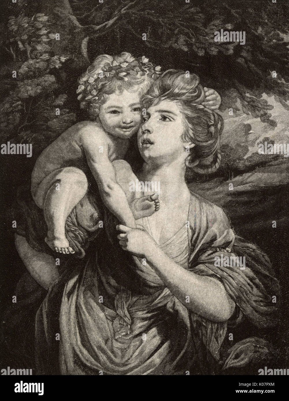 Mrs. Hartley mit ihrem Kind von Sir Joshua Reynolds Stockfoto