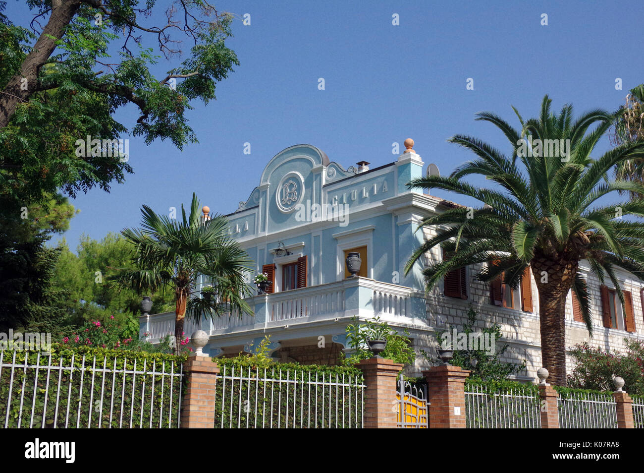 Sirolo, Marken, Italien. Villa Giulia Stockfoto