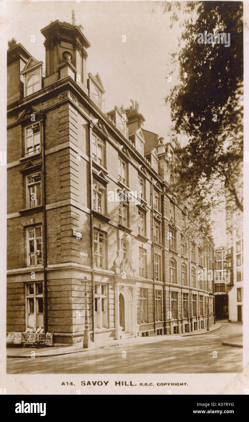 Die ursprüngliche Heimat der BBC im Savoy Hill, London Datum: 1932 Stockfoto