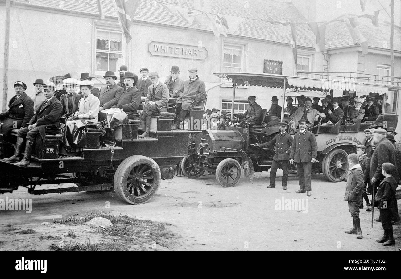 Touristenausflug, White Hart Hotel, Menheniot, Cornwall Stockfoto