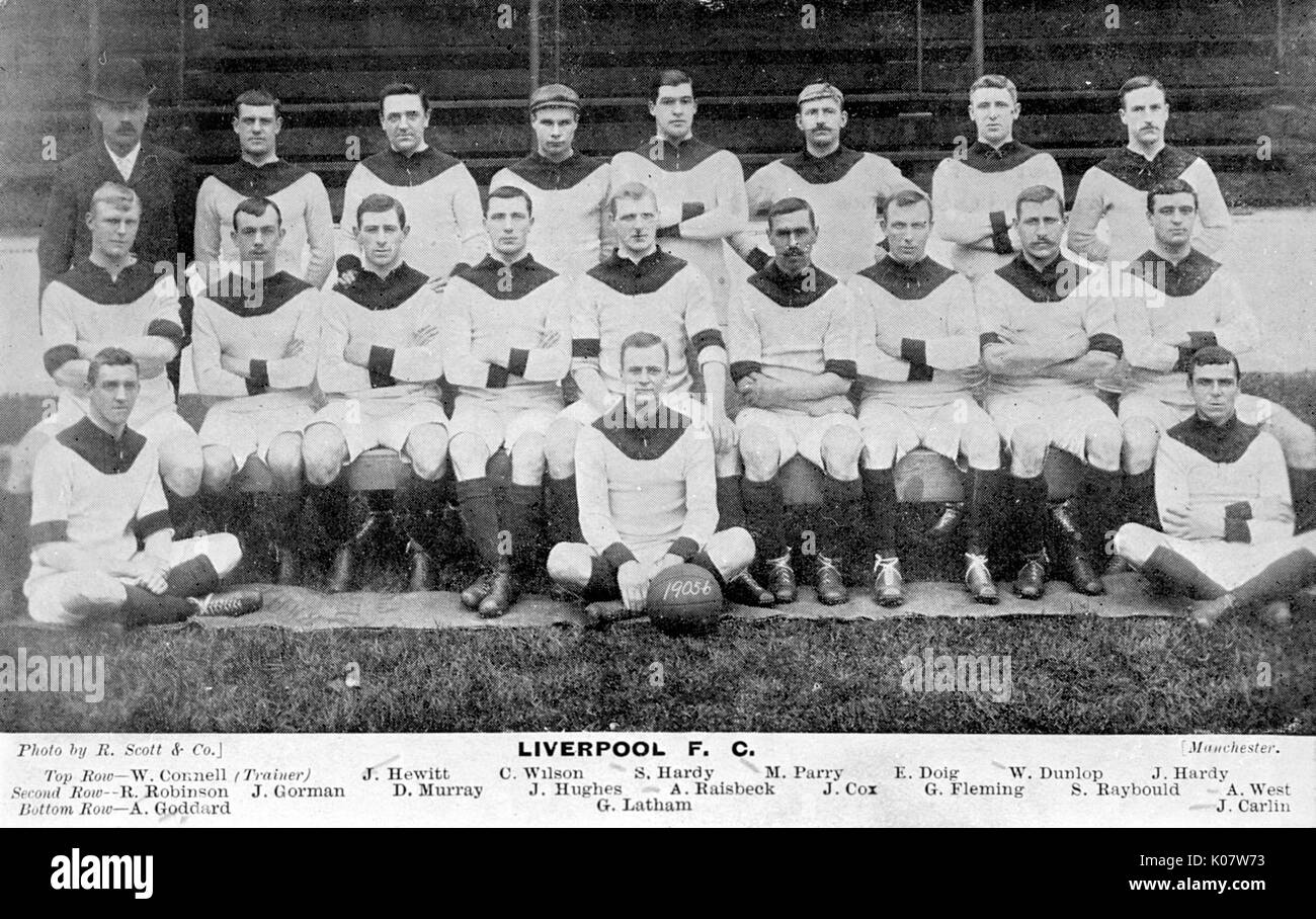 FC Liverpool Fussballmannschaft 1905-1906 Stockfoto