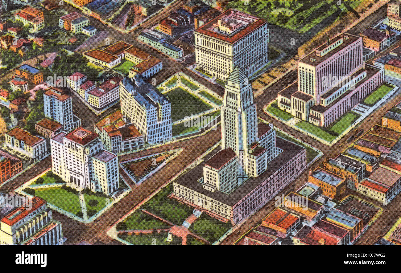 Los Angeles, Kalifornien - Civic Center - Rathaus usw. Stockfoto