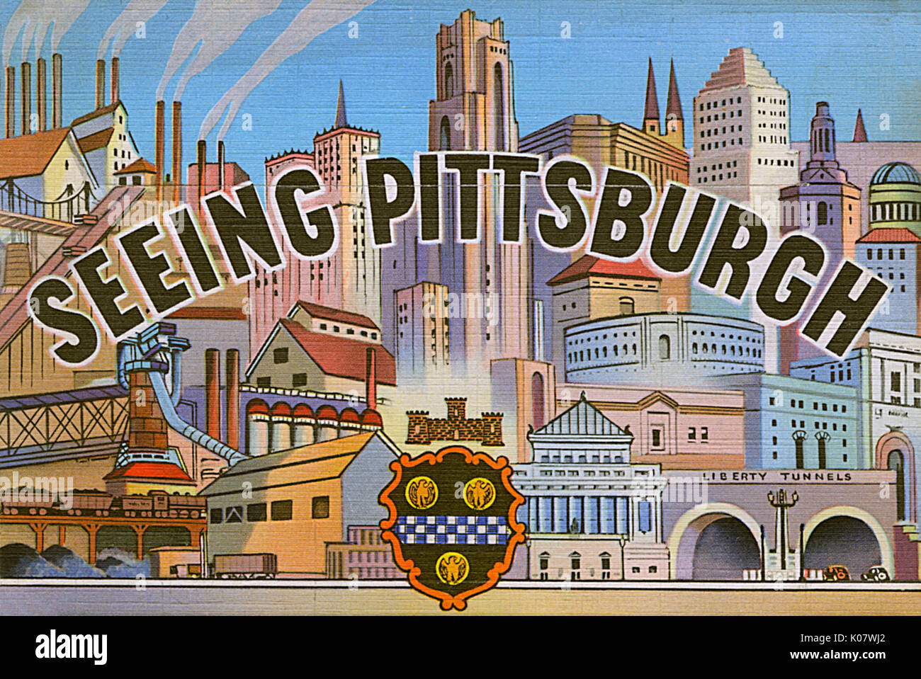 Pittsburgh, Pennsylvania, USA – Souvenirbroschüre für das hintere Deckblatt Stockfoto