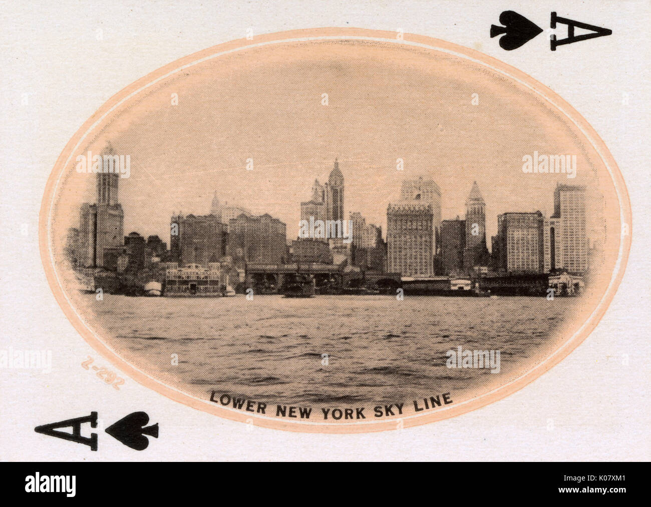 New York City - Spielkarte - Lower New York Skyline Stockfoto