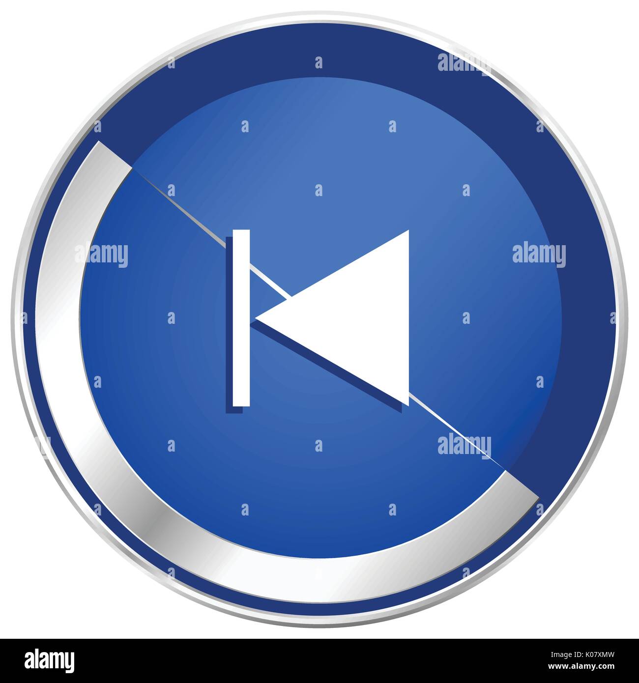 Zurück silber metallic Web und Handy vektor Symbol in der Eps 10. Stock Vektor