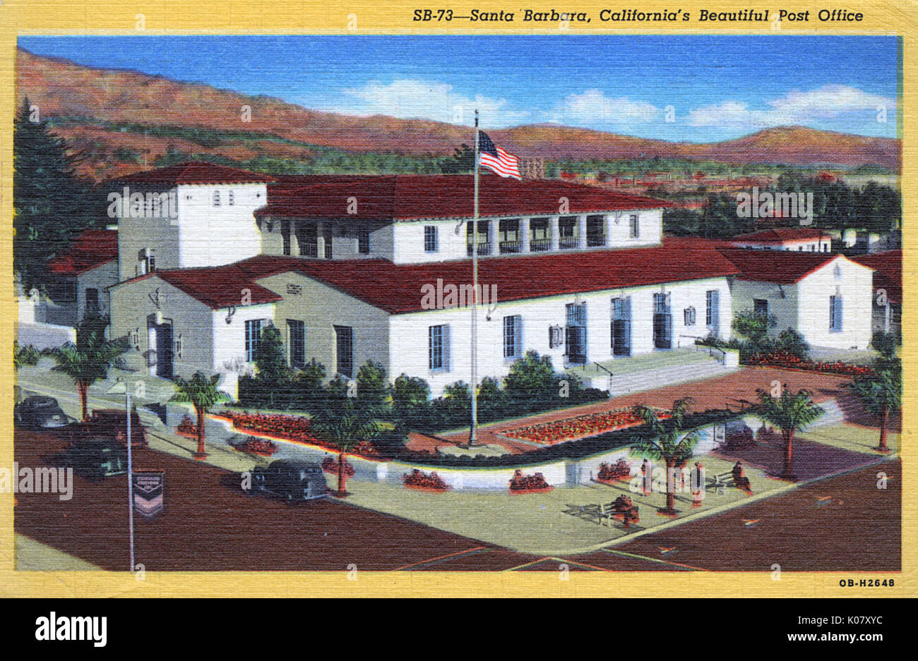 Post Gebäude im typisch spanischen Stil, Santa Barbara, Kalifornien, USA. 1940 Stockfoto
