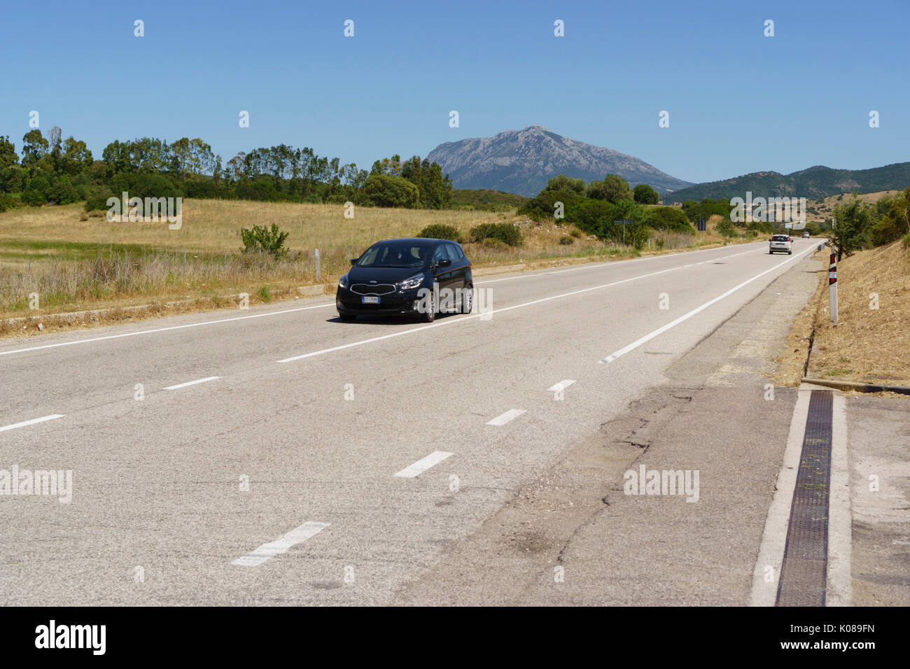 Italien, Sardinien - die SP 25 Highway auf halbem Weg quer über die Insel, La Traversa. Stockfoto