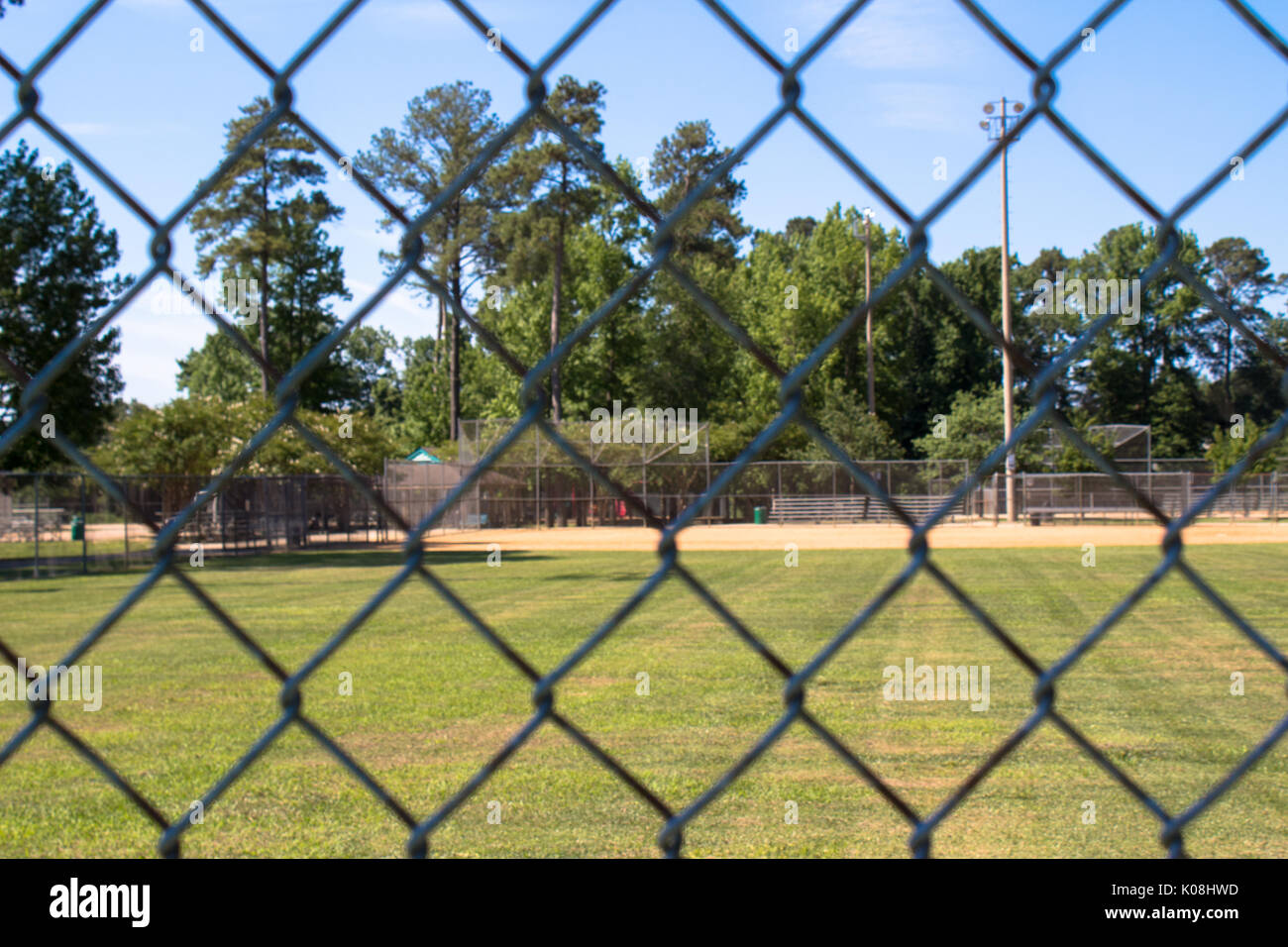 Das Spiel hat noch nicht begonnen. Eine leere Baseball Feld Stockfoto