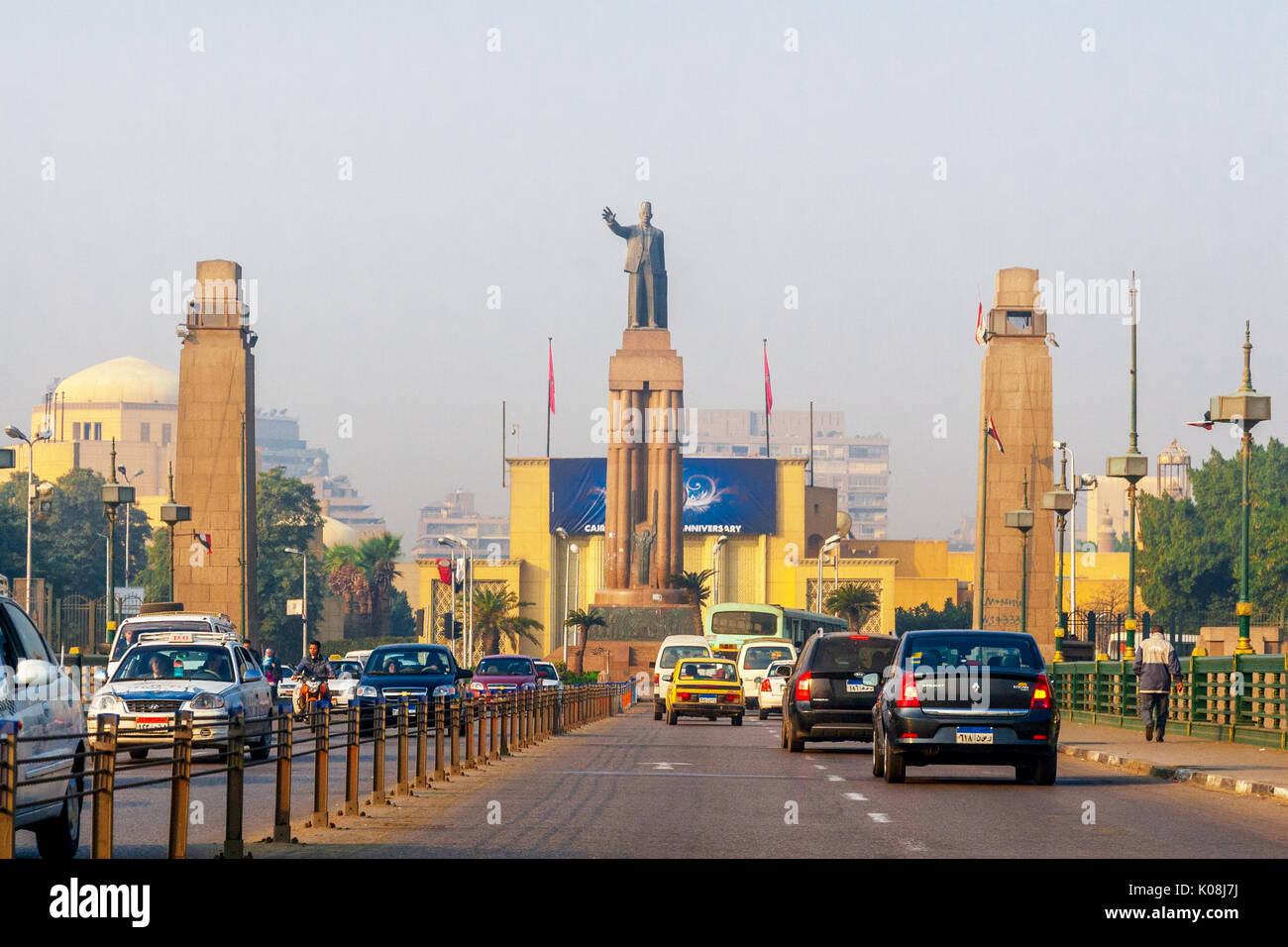 Straßen und Panorama von Kairo und der Umgebung nach der Revolution der Muslimbruderschaft, Ägypten Stockfoto