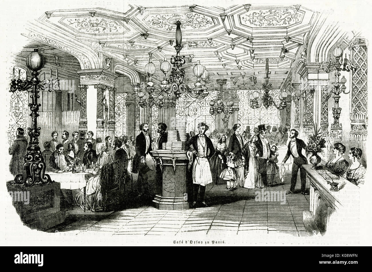 Café D'Orsay oder Trois Freres Provencaux, Paris 1846 Stockfoto