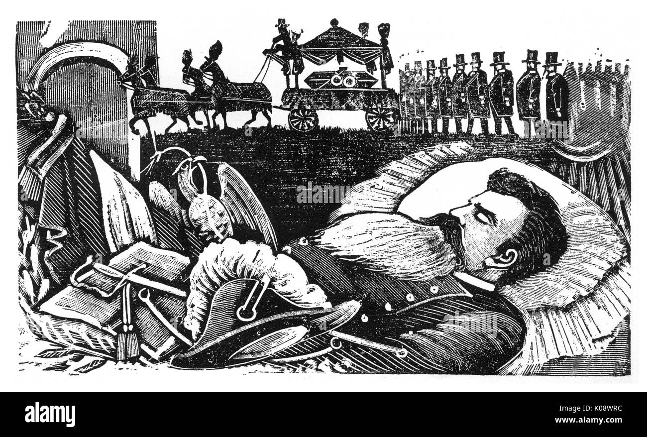 Posada, Tod und Beerdigung von General Manuel Gonzalez, Mexiko Stockfoto