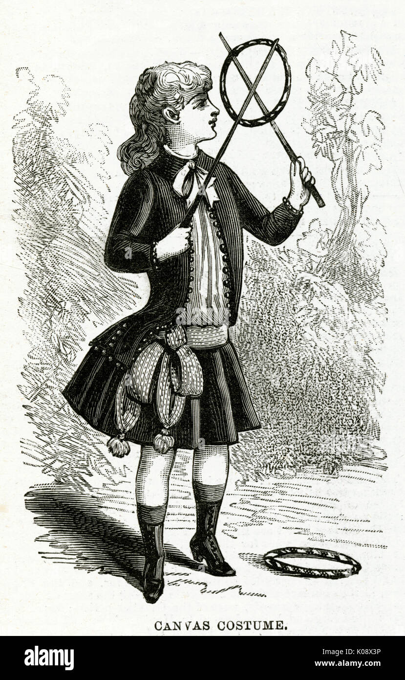 5-jährige Mädchenbekleidung 1886 Stockfoto
