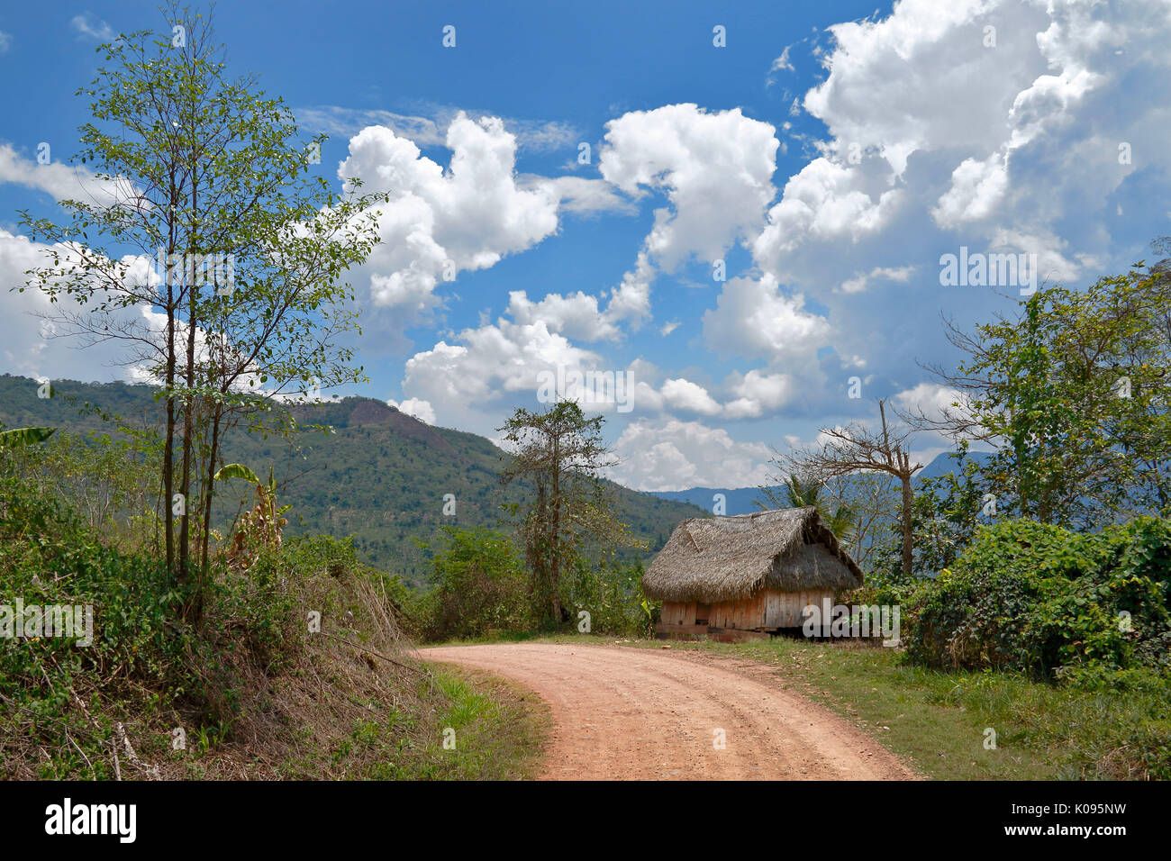 Hütte auf der Straße Stockfoto