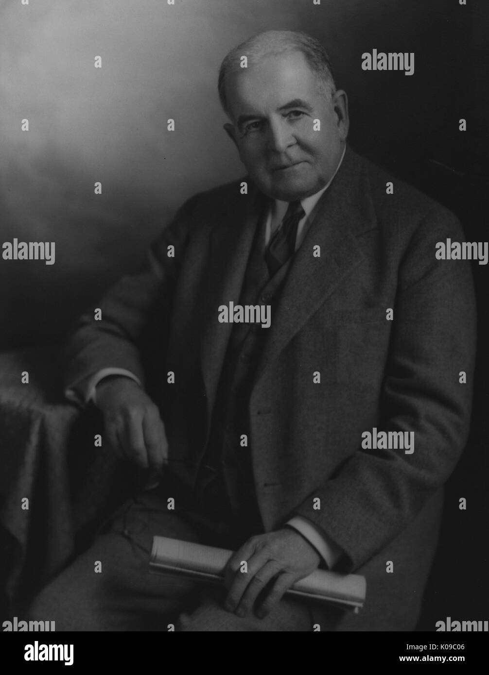 Portrait von Carl Clapp Thomas, dem ersten Professor für Maschinenbau im Fachbereich Maschinenbau an der Johns Hopkins University, 1933. Stockfoto