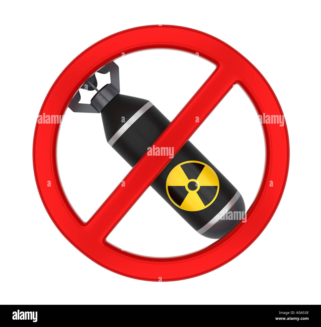 Keine Atombombe Zeichen isoliert Stockfoto