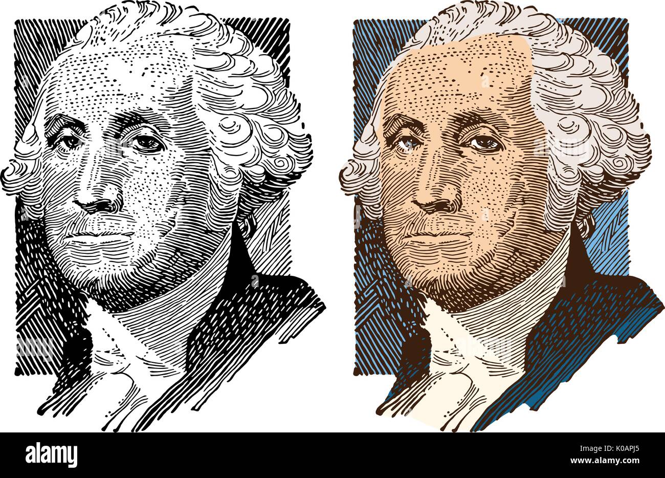 Erste amerikanische Präsident George Washington Stock Vektor