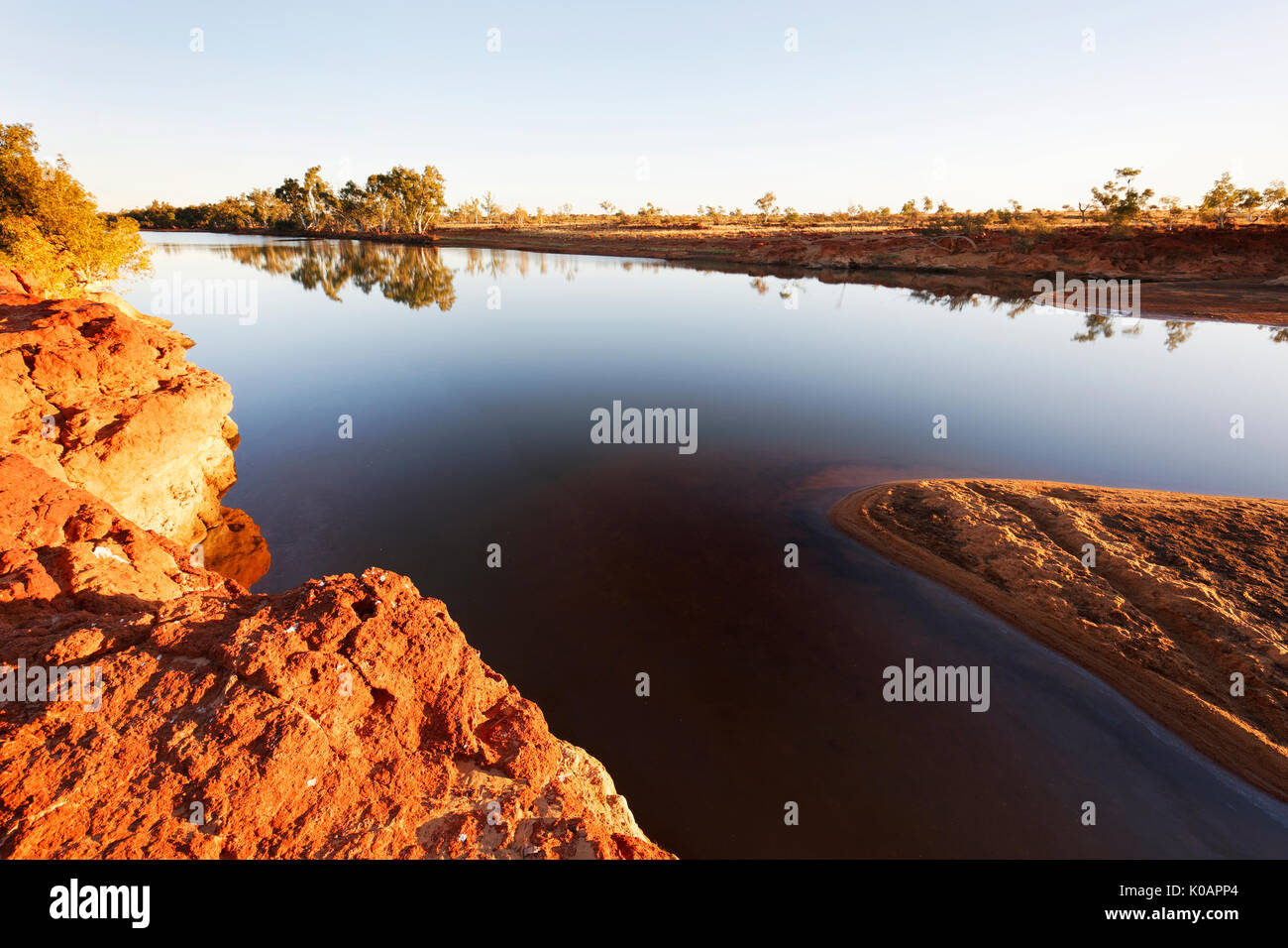 Rocky Pool einen Abschnitt der Gascoyne River, die nie trocken wird, Gascoyne, Western Australia Stockfoto