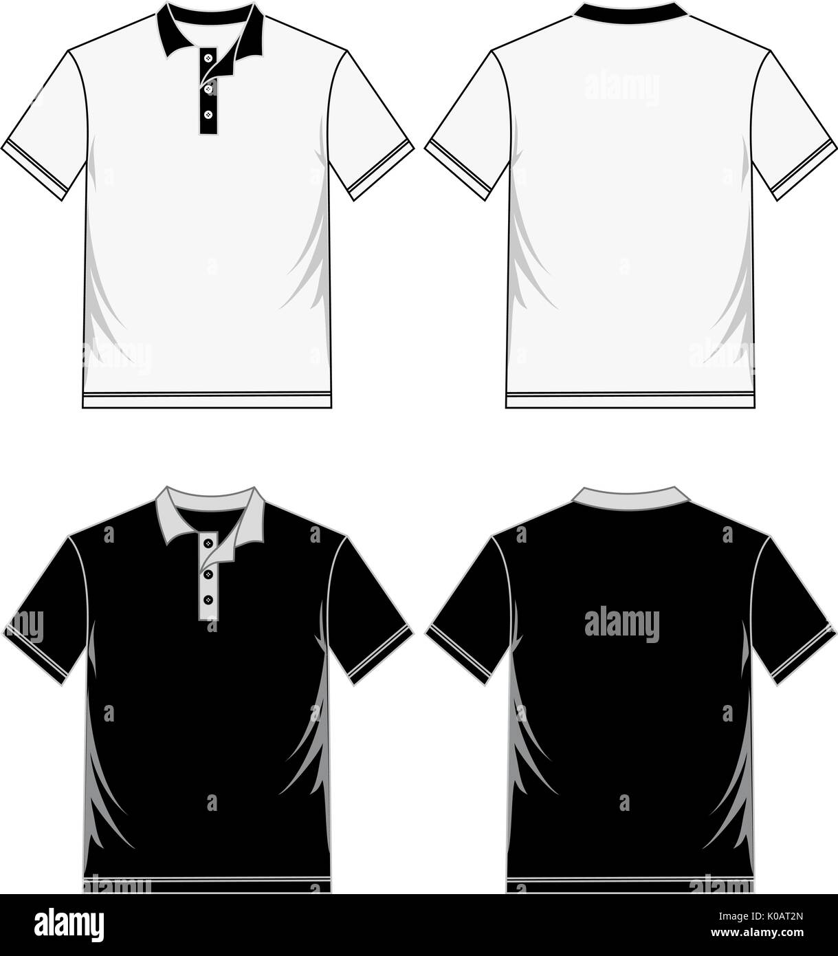Shirt Vorlage schwarz weiß, Vektor Bild Stock Vektor
