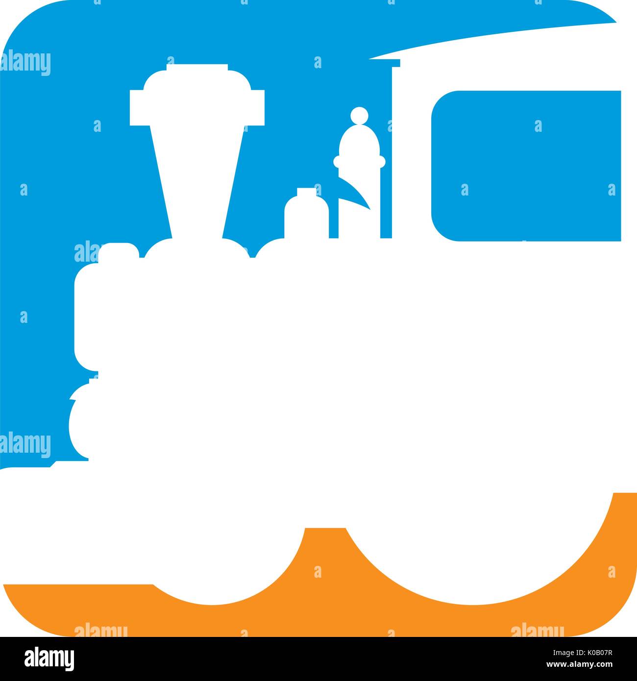 Cartoon Dampfzug in Silhouette Abbildung Stock Vektor