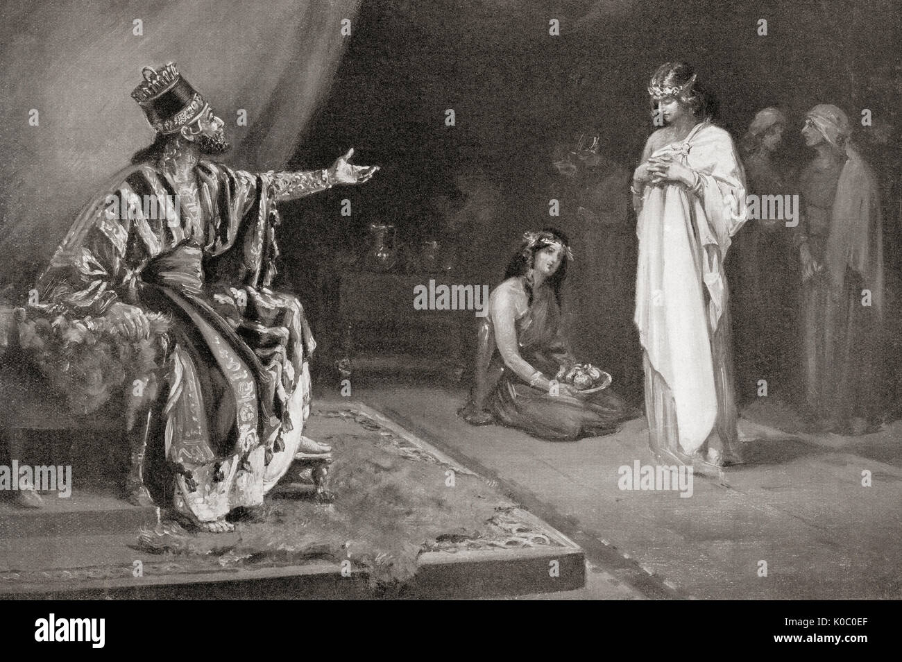 Die Ehe von einem assyrischen Prinzessin oder Karaindash Kassite Karaindaš, des Königs von Babel. Nach dem Gemälde von Margaret Dovaston (1884-1954). Von Hutchinson's Geschichte der Nationen, veröffentlicht 1915. Stockfoto