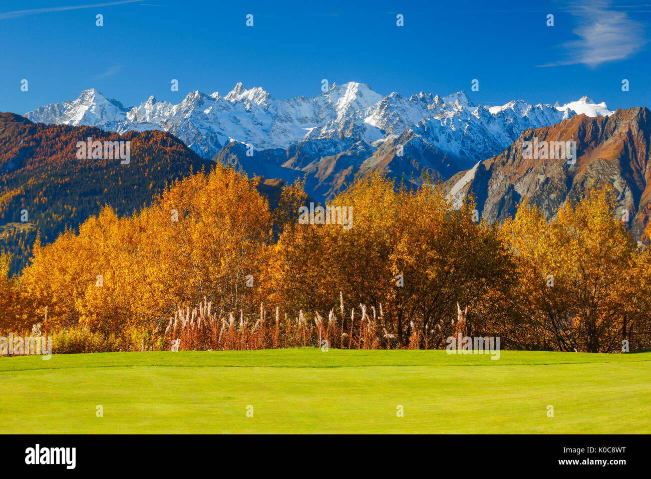 Tirol Golfplatz Verbier, Wallis, Schweiz Stockfoto