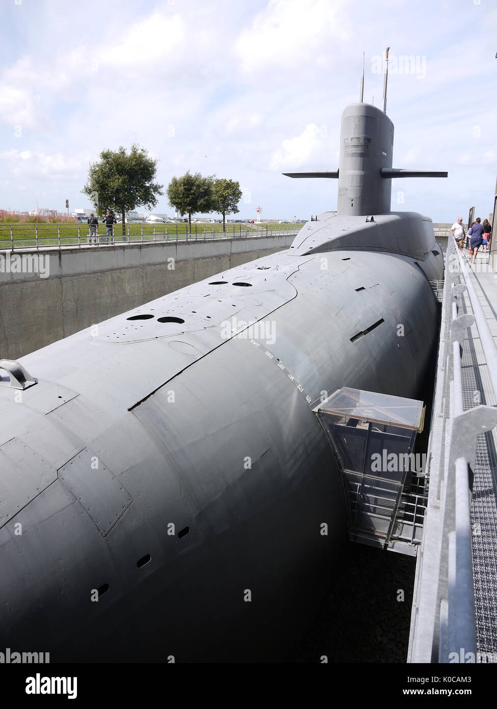 Le Redoutable, ersten französischen Atom-U-Boot mit ballistischen Raketen und Raketenwerfer ist jetzt offen für Besuche im Cité de la Mer in Cherbourg, Frankreich Stockfoto