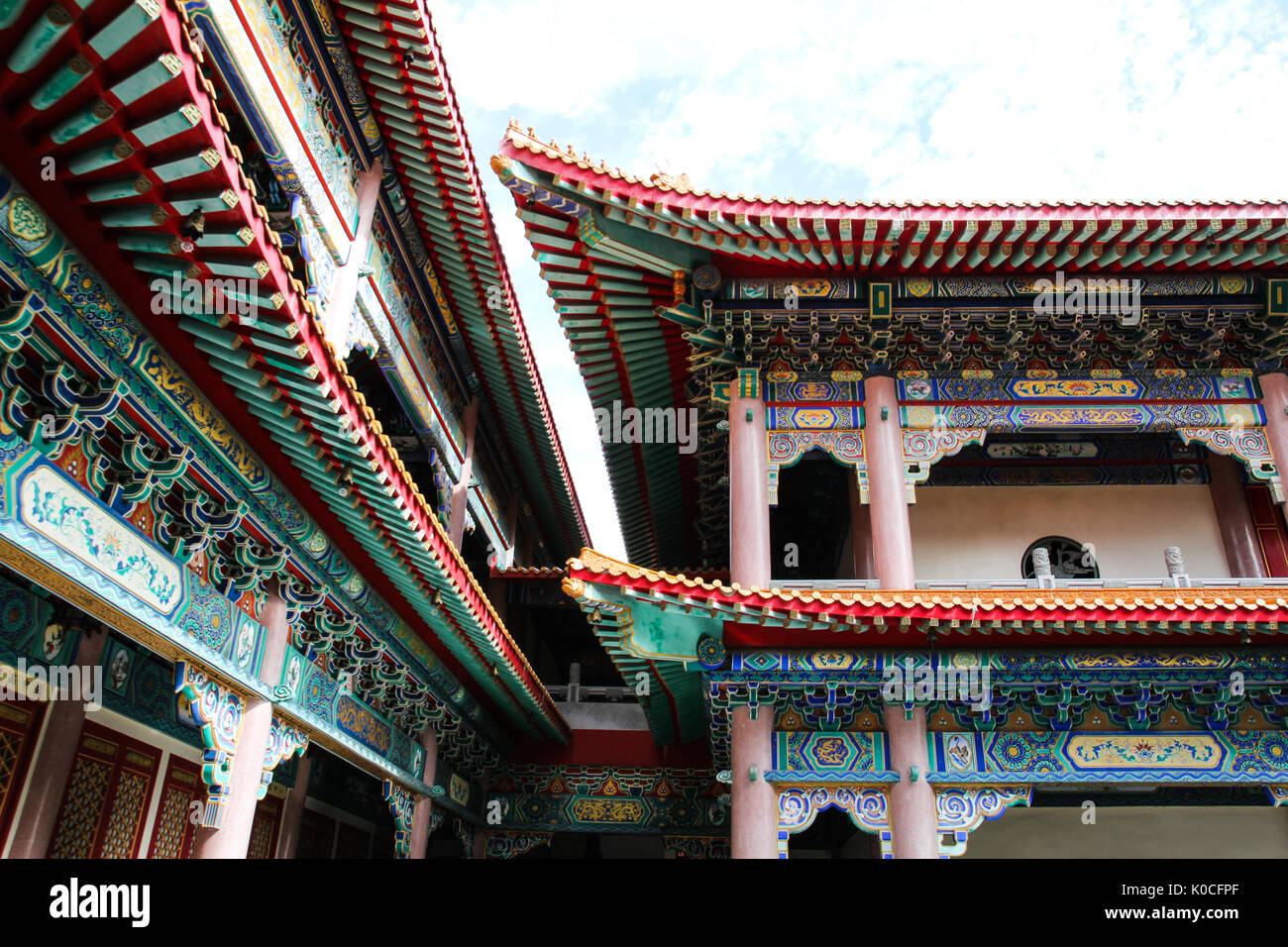 Traditionellen chinesischen Stil Tempel am Wat Leng-Noei-Yi in Nonthaburi, Thailand. Stockfoto