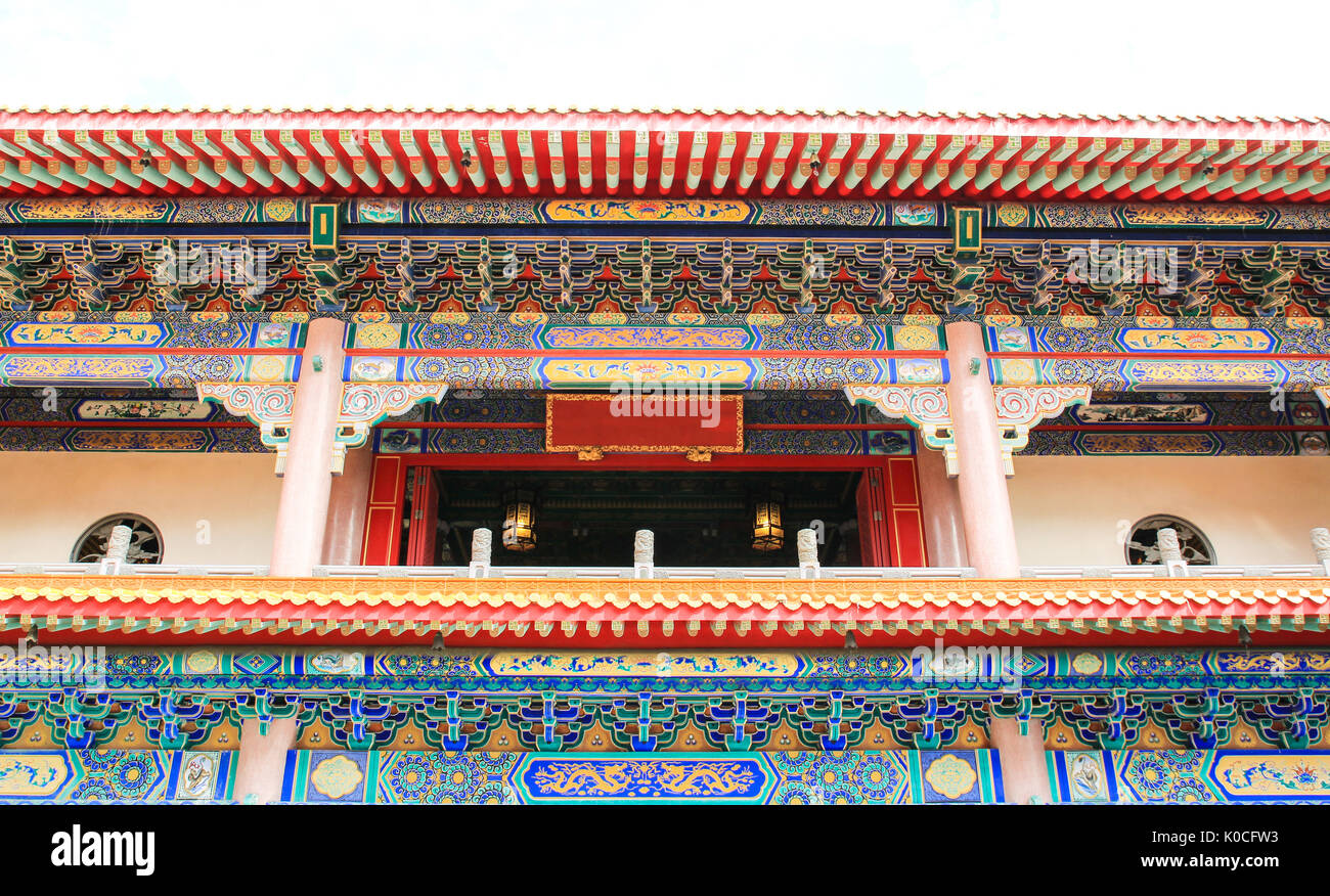 Traditionellen chinesischen Stil Tempel am Wat Leng-Noei-Yi in Nonthaburi, Thailand. Stockfoto