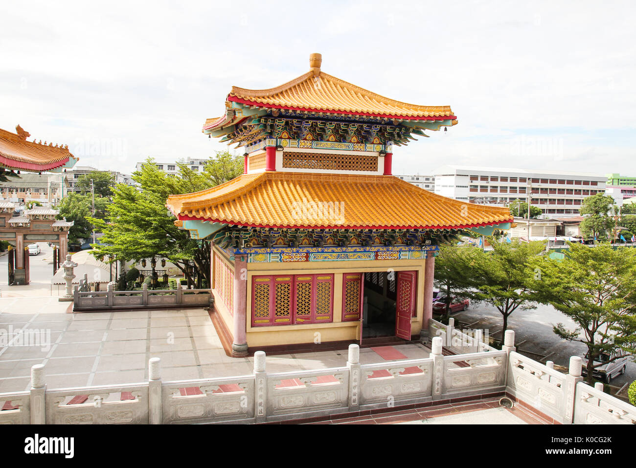 Traditionellen chinesischen Stil Tempel am Wat Leng-Noei-Yi in Nonthaburi, Thailand. Stockfoto