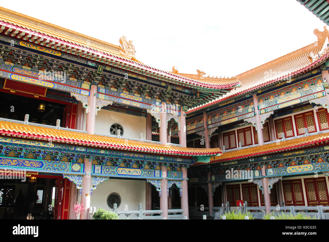 Traditionellen chinesischen Stil Tempel am Wat Leng-Noei-Yi in Nonthaburi, Thailand. Stockfoto