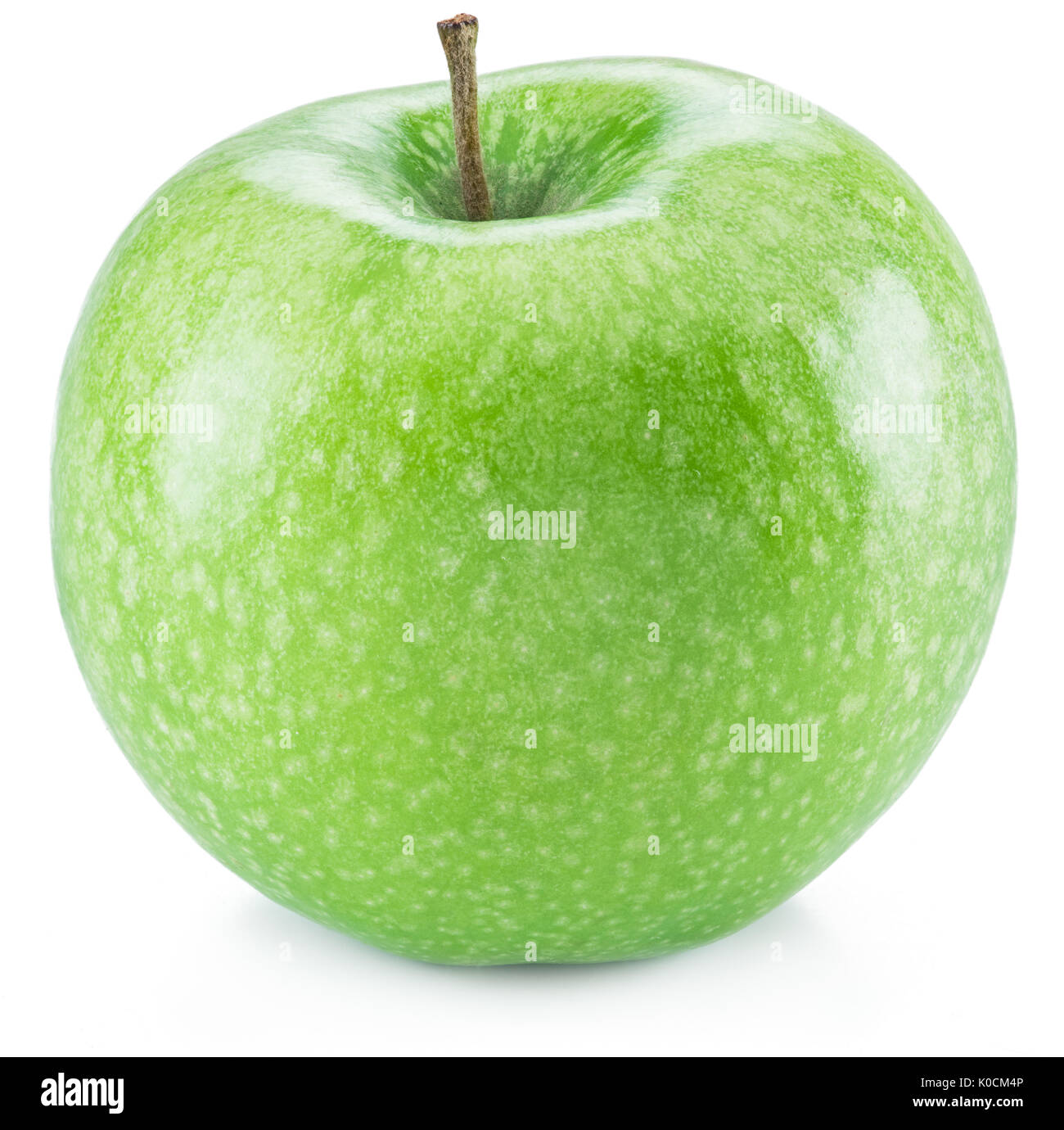 Reifer grüner Apfel Obst auf dem weißen Hintergrund. Stockfoto