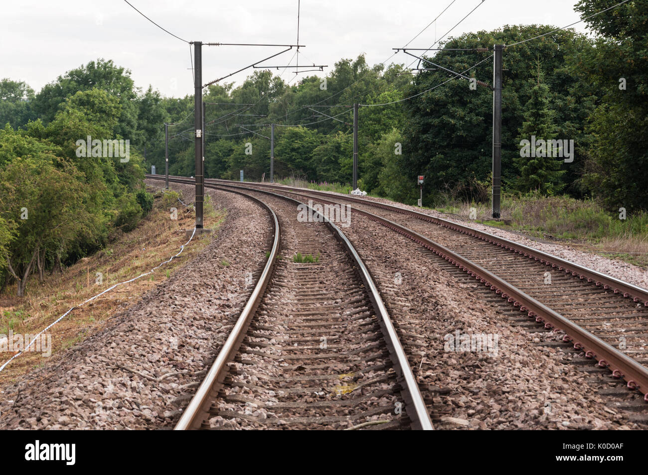 Ansicht der Ilkley Bahnstrecke Yorkshire UK Stockfoto