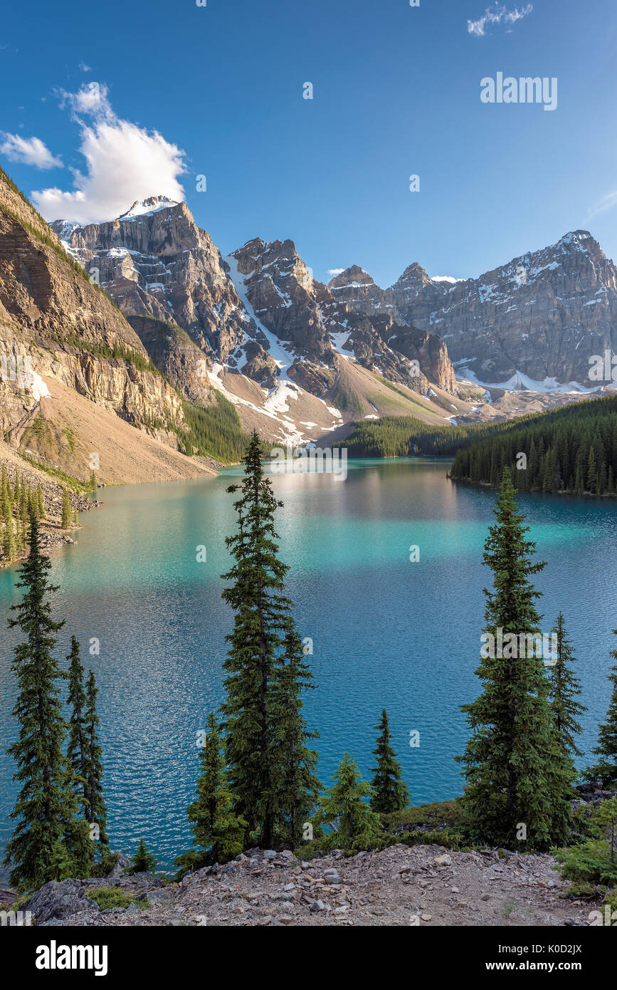 Schöne Moraine Lake im Banff National Park, Kanada Stockfoto