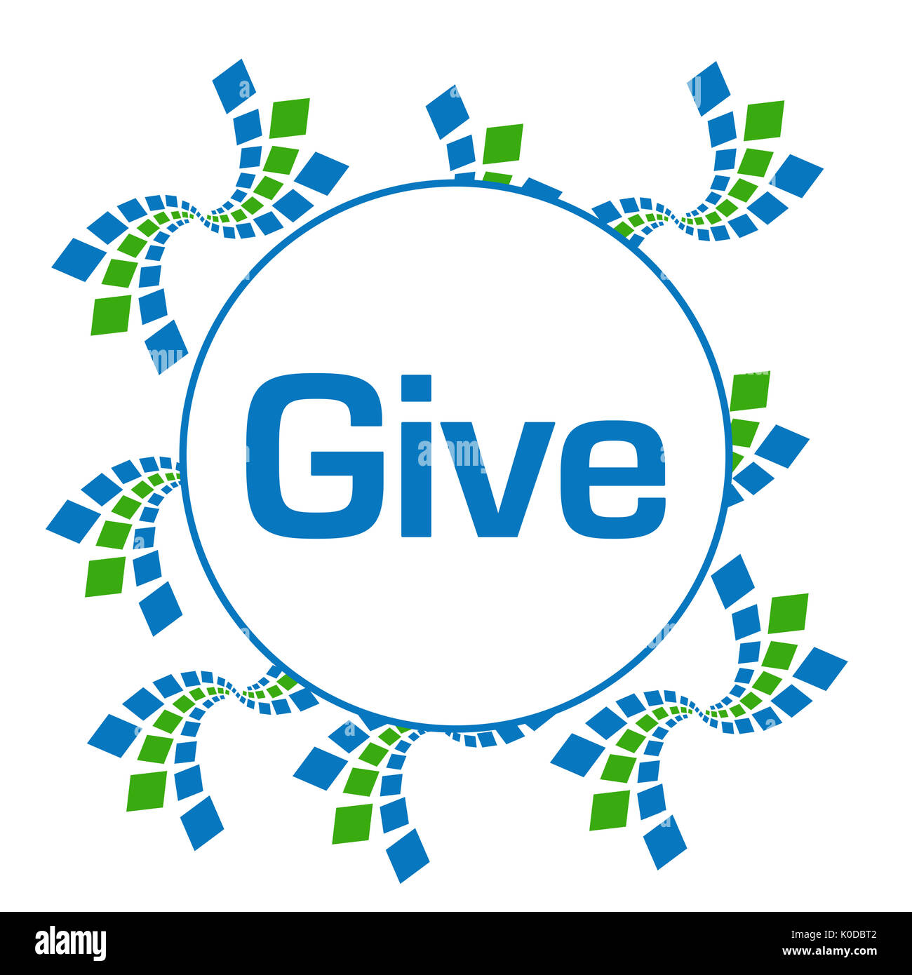 Geben Grün Blau abstrakte Quadrate Rundschreiben Stockfoto