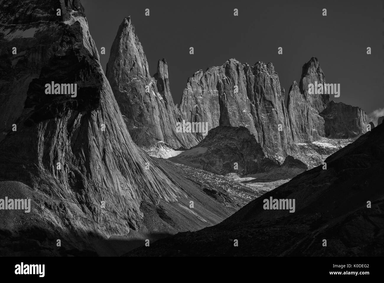 Südamerika, Anden, Patagonien; Torres del Paine; UNESCO; Nationalpark; Berge; Peak, Stockfoto