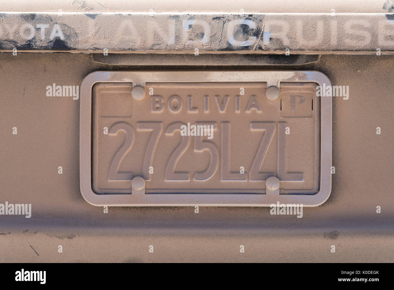 Südamerika, Anden, Altiplano, Bolivien, staubigen Nummernschild Stockfoto