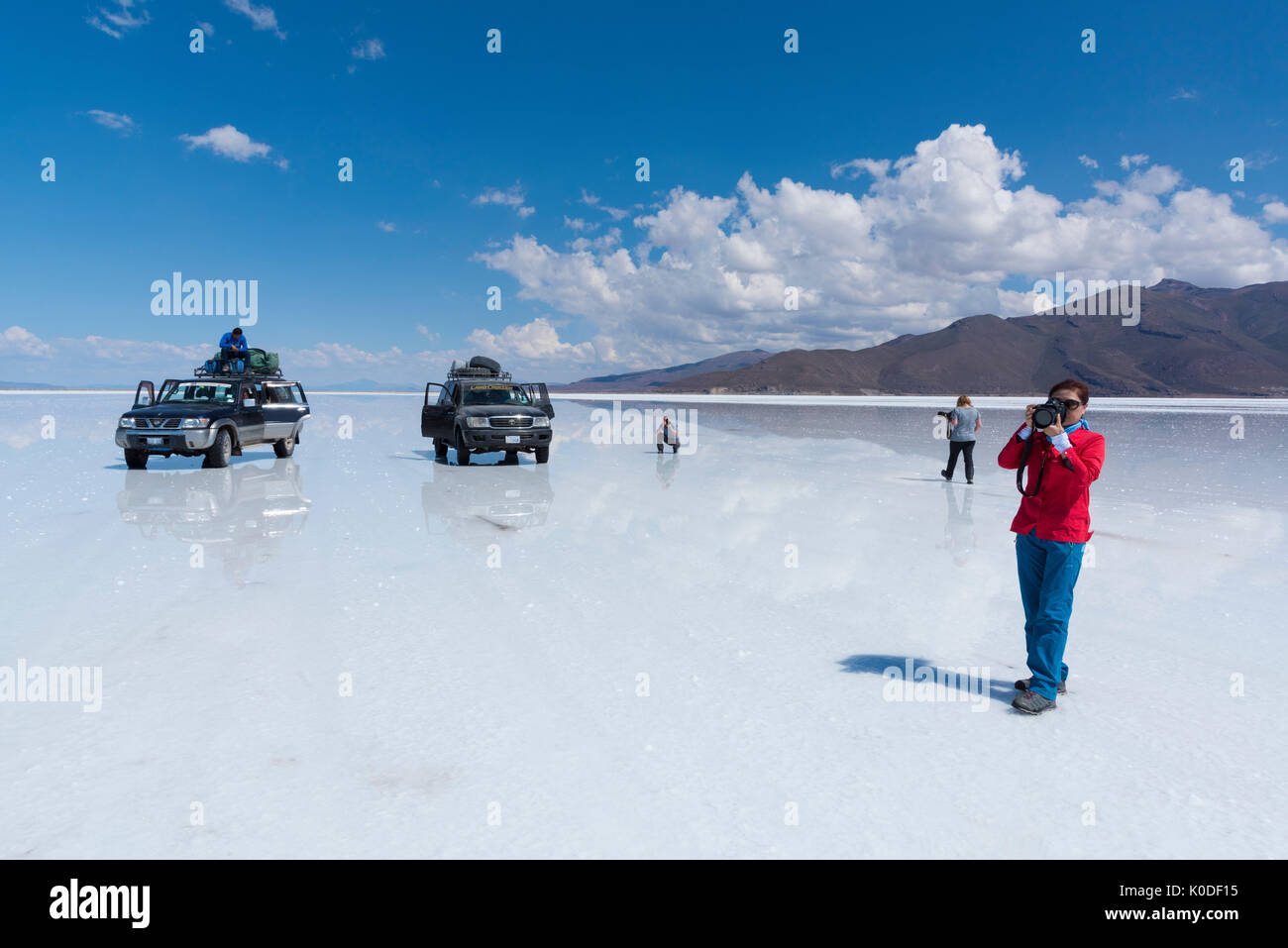 Südamerika, Anden, Altiplano, Bolivien, Salar de Uyuni Stockfoto