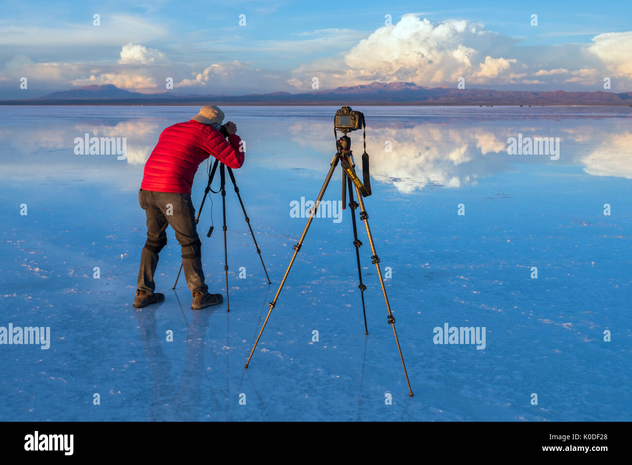 Südamerika, Anden, Altiplano, Bolivien, Salar de Uyuni Stockfoto