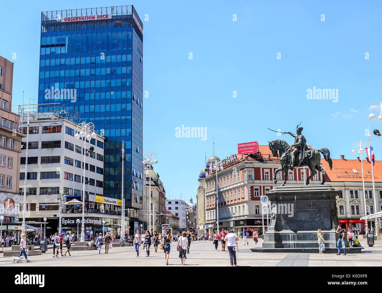 Bereich Bana Josip Jelacic in der Stadt Zagreb, Kroatien. Stockfoto